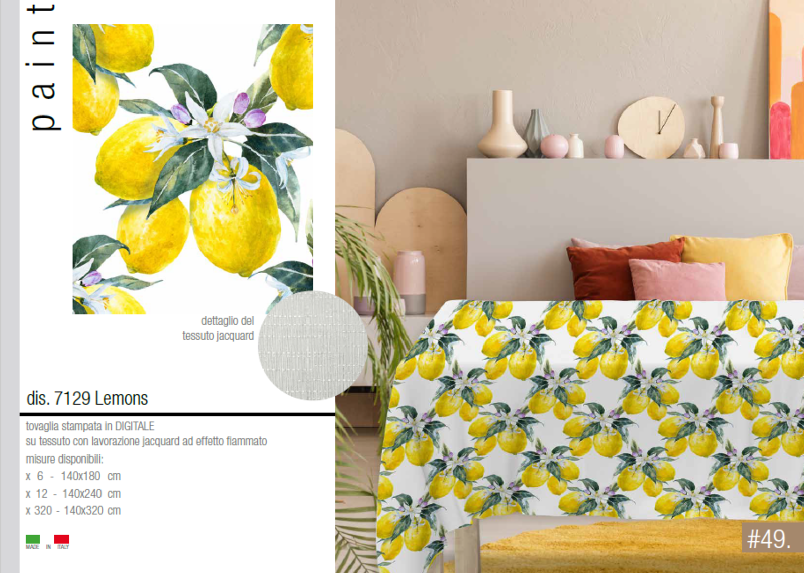 TABLECLOTH 12P PAINT DIGITAL Tellini S.r.l. Wholesale Clothing